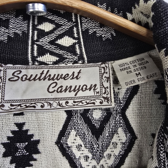 Southwest Canyon Aztec Jacket Western Cropped Tapestry Size M Vintage - Picture 3 of 12
